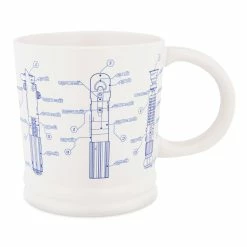 Best deal ???? Disney Coffee Mug - Star Wars - Lightsaber Blueprint - White ????