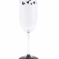 Promo ✨ Disney Champagne Flute Glass - Mickey Mouse Icons - Stemmed Black ????