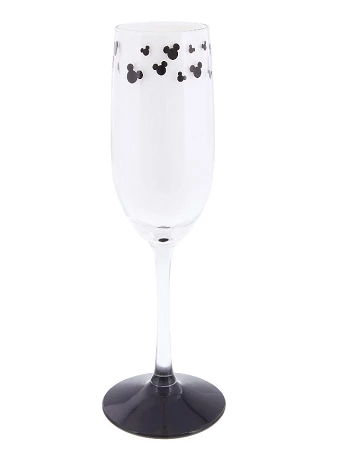 Promo ✨ Disney Champagne Flute Glass - Mickey Mouse Icons - Stemmed Black ???? 1 Promo ✨ Disney Champagne Flute Glass - Mickey Mouse Icons - Stemmed Black ????