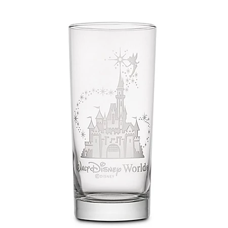 Wholesale ???? Disney Arribas Glass Tumbler - Tinker Bell And Castle - Personalizable ???? 1 Wholesale ???? Disney Arribas Glass Tumbler - Tinker Bell And Castle - Personalizable ????