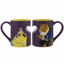 New ???? Disney Coffee Cup Mug Set - Beauty And The Beast Heart ????