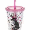 New ⭐ Disney Tumbler With Straw - Minnie Mouse With Polka Dots ❤️