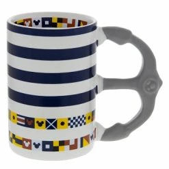 Outlet ???? Disney Coffee Mug - Mickey Icon Nautical Striped ✨